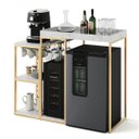 Ver imagem 2 de Aparador para Adega, Cervejeira, Frigobar com Cantinho do Café Alba Metal Dourado MDF Atenna