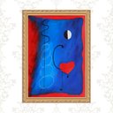 Ver imagem 1 de Quadro Moldura Dourada Miró - Coração 45x34cm:com Acetato
