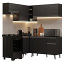 Ver imagem 2 de Armário de Cozinha Completa de Canto 325 Cm Preto Nice Madesa 06 Preto