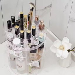Prateleira Porta Maquiagem 4 Andares Organizador de Cosmeticos Giratorio Perfumes Suporte Acrilico C - 3