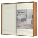 Ver imagem 1 de Guarda Roupa Casal com Espelho 267cm 2 Portas 100% MDF TW603E Freijó/Off White - Dalla Costa