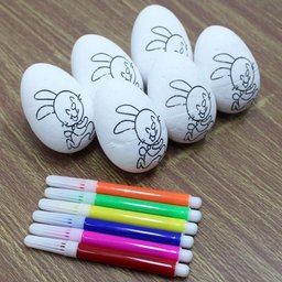 Kit 24 Ovos de Páscoa Infantil para Colorir Canetas Coelho - 2