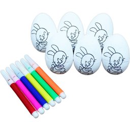 Kit 24 Ovos de Páscoa Infantil para Colorir Canetas Coelho - 1