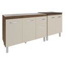 Ver imagem 4 de Armário Cozinha Gabinete Pia de 120 Cm Aline e Balcão Fran para Cooktop 4 Bocas Savana Off White