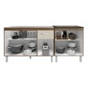 Ver imagem 5 de Armário Cozinha Gabinete Pia de 120 Cm Aline e Balcão Fran para Cooktop 4 Bocas Savana Off White
