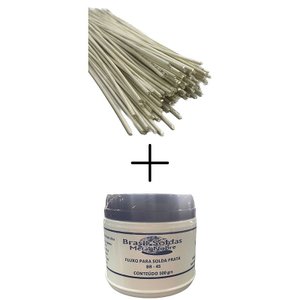 Kit 5 Varetas Solda Foscoper 2,4mm X 46cm + Fluxo de Solda