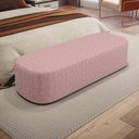 Ver imagem 1 de Puff Decorativo Orgânico para Living Quarto 195cm Doha W01 Linho Rosa - Lyam Decor