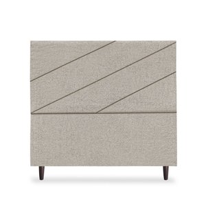 Cabeceira Estofada Queen Cristal 160cm Boucle Bege Escuro