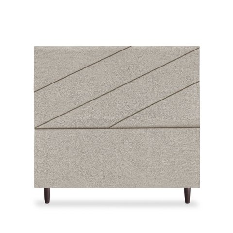 Cabeceira Estofada Queen Cristal 160cm Boucle Bege Escuro