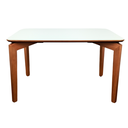 Ver imagem 1 de Mesa Alpha 130x90cm - Castanho Claro Tampo Vidro Off White