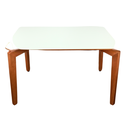 Ver imagem 2 de Mesa Alpha 130x90cm - Castanho Claro Tampo Vidro Off White