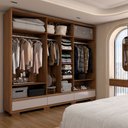 Ver imagem 4 de Guarda-roupa Casal Hill 6 Portas 3 Gavetas com Espelho 100% Mdf Freijó Trend/off White Tx - Panorama