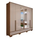 Ver imagem 1 de Guarda-roupa Casal Hill 6 Portas 3 Gavetas com Espelho 100% Mdf Freijó Trend/off White Tx - Panorama