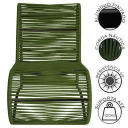 Cadeira Poltrona Porto para Área Externa em Alumínio Verde - 4