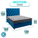 Ver imagem 3 de Cama + Bau Azul e Colchão Ortobom D33 Casal - Iso100 + Cabeceira