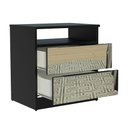 Ver imagem 5 de Mesa de Cabeceira Madesa 3227 2 Gavetas com Espelho Preto Cor:Preto
