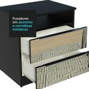 Ver imagem 4 de Mesa de Cabeceira Madesa 3227 2 Gavetas com Espelho Preto Cor:Preto