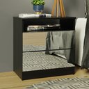 Ver imagem 2 de Mesa de Cabeceira Madesa 3227 2 Gavetas com Espelho Preto Cor:Preto
