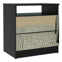 Ver imagem 1 de Mesa de Cabeceira Madesa 3227 2 Gavetas com Espelho Preto Cor:Preto