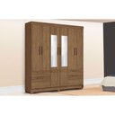 Ver imagem 1 de Guarda Roupa Casal 8 Portas (2 C/ Espelho) e 4 Gavetas C/ Pés Curitiba 8.4 Jatobá - Santos Andirá