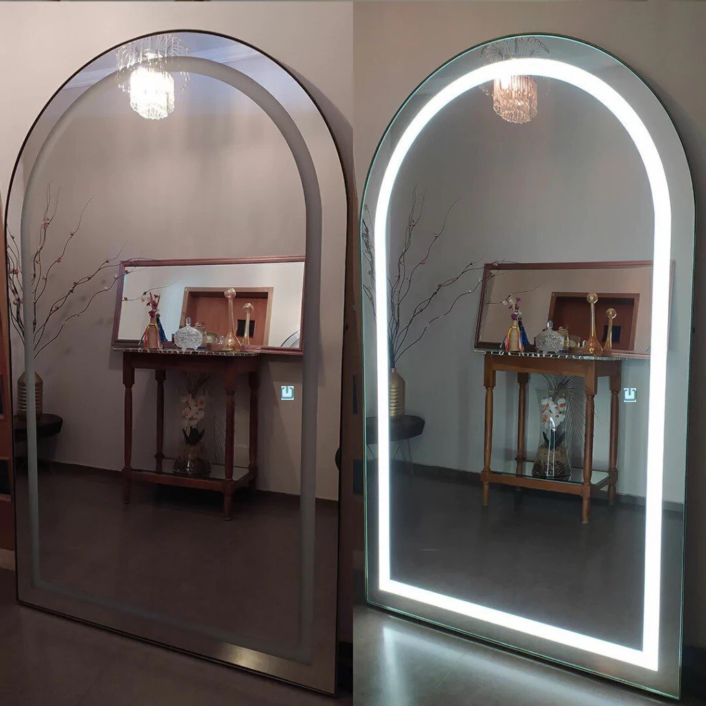 Ver imagem 7 de Espelho Jateado Arco Grande Iluminado com Led Frio Touch 150x60cm