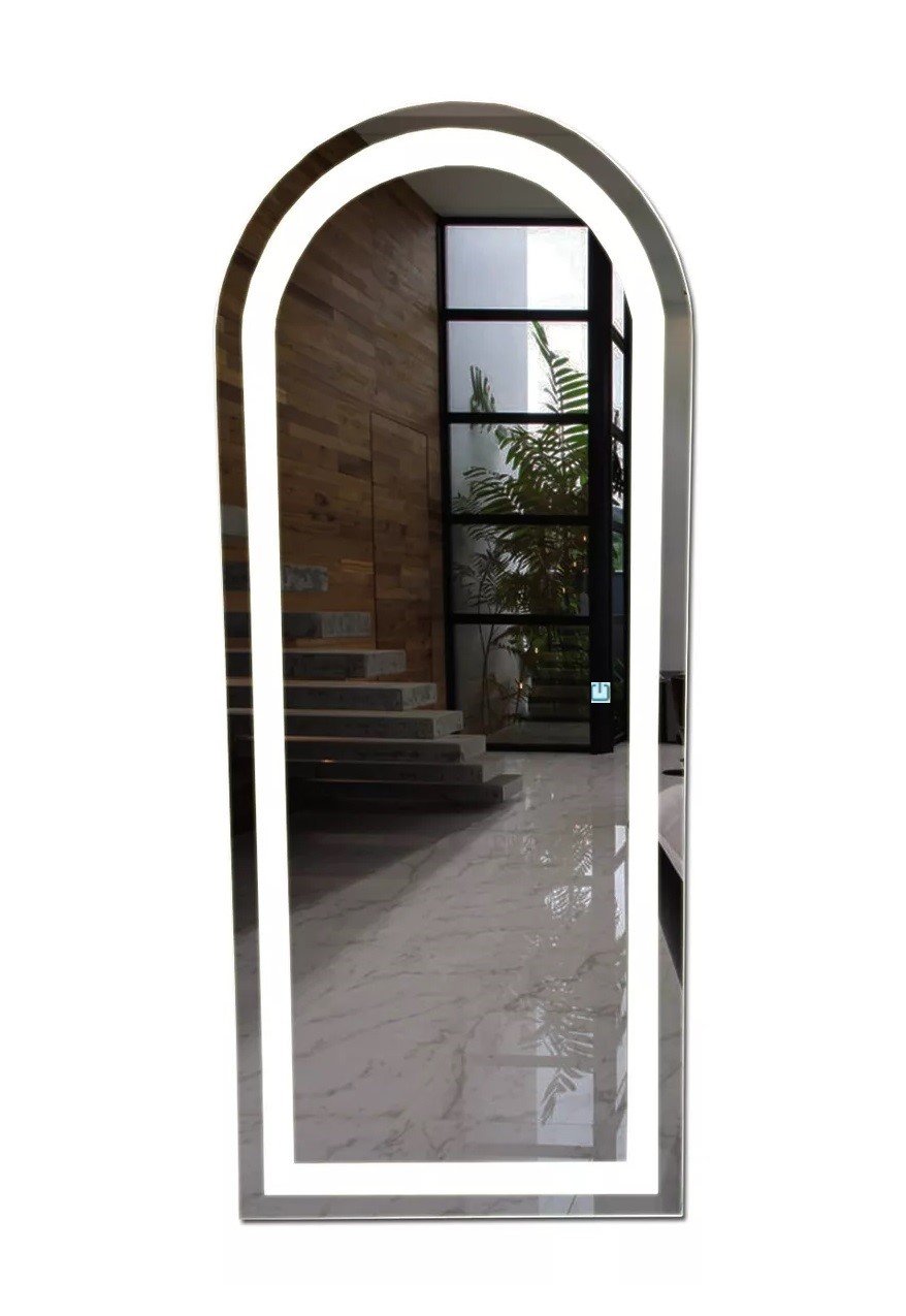 Ver imagem 1 de Espelho Jateado Arco Grande Iluminado com Led Frio Touch 150x60cm
