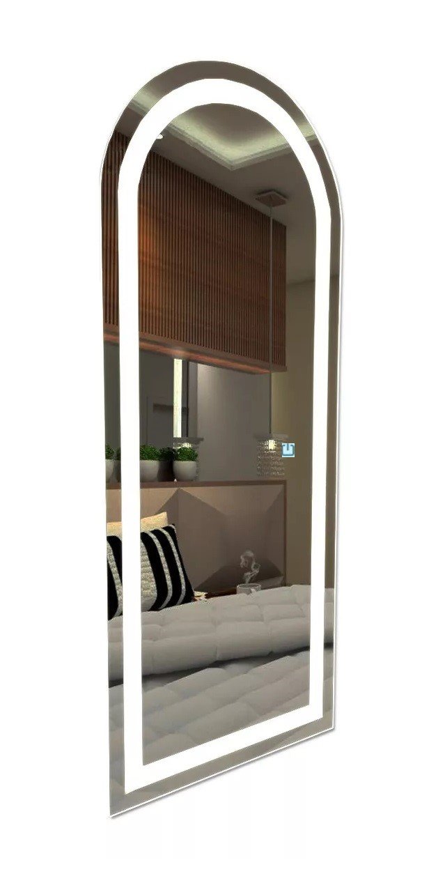 Ver imagem 5 de Espelho Jateado Arco Grande Iluminado com Led Frio Touch 150x60cm