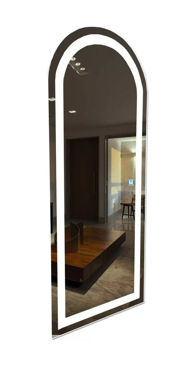 Ver imagem 4 de Espelho Jateado Arco Grande Iluminado com Led Frio Touch 150x60cm