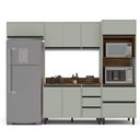 Ver imagem 3 de Armário de Cozinha Modulada Completa 4 Peças 270cm com Tampo 250041 Koya Politorno Móveis