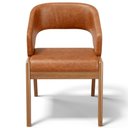 Ver mais imagens de Kit 06 Cadeiras de Jantar e Estar Living Estofada Lince L02 Couríssimo Camel - Lyam Decor