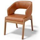 Ver imagem 5 de Kit 06 Cadeiras de Jantar e Estar Living Estofada Lince L02 Couríssimo Camel - Lyam Decor