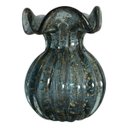 Ver imagem 3 de Vaso Murano Trouxinha Azul Petróleo com Dourado Decoração Ambiente 13 x 11 cm | Casa Del Grande