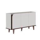 Ver imagem 2 de Aparador Buffet com 3 Portas 136cm Multimóveis Crcol-APA010 Off White/Nogueira