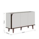 Ver imagem 4 de Aparador Buffet com 3 Portas 136cm Multimóveis Crcol-APA010 Off White/Nogueira