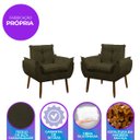 Ver imagem 6 de Kit 2 Poltrona Decorativa Sala Estar Escritório Quarto Prime: Marrom