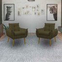 Ver imagem 2 de Kit 2 Poltrona Decorativa Sala Estar Escritório Quarto Prime: Marrom