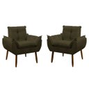 Ver imagem 1 de Kit 2 Poltrona Decorativa Sala Estar Escritório Quarto Prime: Marrom