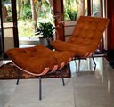 Ver imagem 6 de Kit Poltrona Costela com Puff para Sala Suede Telha