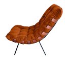 Ver imagem 3 de Kit Poltrona Costela com Puff para Sala Suede Telha