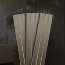 Ver imagem 2 de Kit 20 Placas Painel Ripado Modular 3d Autocolante Efeito Prata Corten - 90x11cm