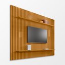 Ver imagem 5 de Painel Tv Roma Ripado com Led e Prateleira para Sala e Quarto Design Moderno - Cinamomo