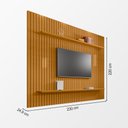 Ver imagem 4 de Painel Tv Roma Ripado com Led e Prateleira para Sala e Quarto Design Moderno - Cinamomo