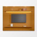 Ver imagem 2 de Painel Tv Roma Ripado com Led e Prateleira para Sala e Quarto Design Moderno - Cinamomo