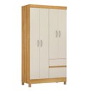 Ver imagem 2 de Guarda-Roupa Lótus 4 Portas 2 Gavetas Cinamon/Off White - Demóbile