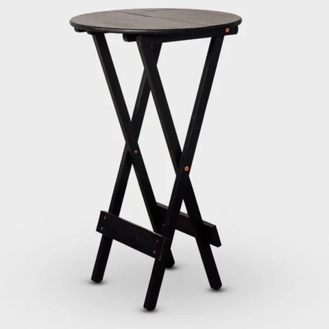 Mesa para Jardim Bistrô Dobrável Redonda com Madeira Maciça