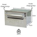 Ver imagem 2 de Caixa Correio Cartas Envelope Inox para Grade 15x21x12cm