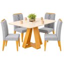 Ver imagem 1 de Conjunto de Jantar Mesa Kiara 120 com Kit 4 Cadeiras Yasmin 4 Lugares Tampo em MDF Cedro Off White