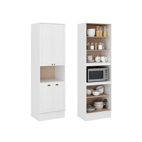 Torre para 1 Forno para Cozinha 4 Portas 70cm Cor:Branco Branco