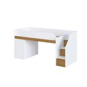 Ver imagem 2 de Cama Infantil Estação 2 Portas 1 Gaveta com Escrivaninha Branco/Carvalho Xingu - Completa Móveis