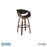 Banqueta Nicole Base Madeira Giratória Pu Várias Cores ou Linho Creme - Rivatti - 2